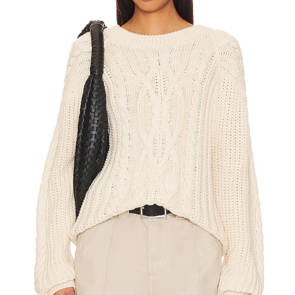 Free people Frankie Cable Sweater in Ivory - Picture 1 of 2